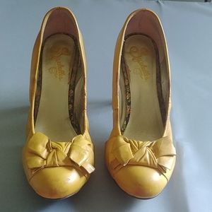 Yellow Seychelles Bow Heels